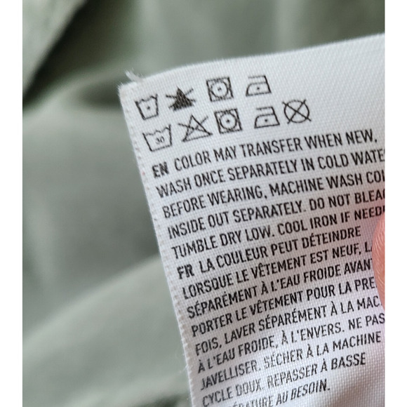 American‎ Eagle Outfitters Women Shirt Small Boyfriend Fit Military Grunge Green - Picture 11 of 13